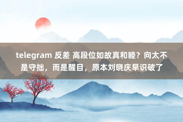 telegram 反差 高段位如故真和睦？向太不是守拙，而是